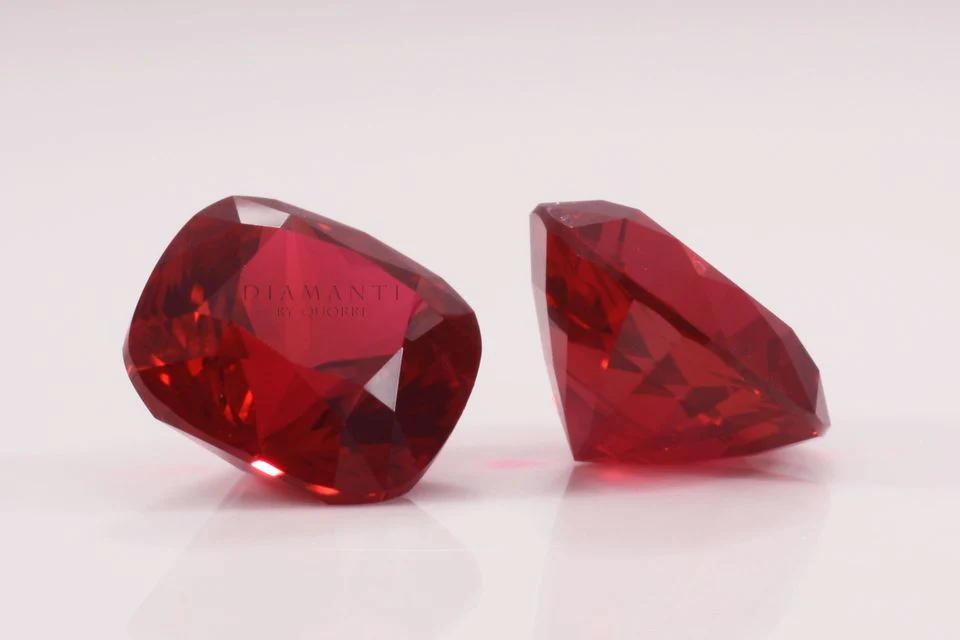 PureGEM® Lab Grown Ruby 4 Diamanti Gems By Quorri Created Cushion Ruby2 5000x