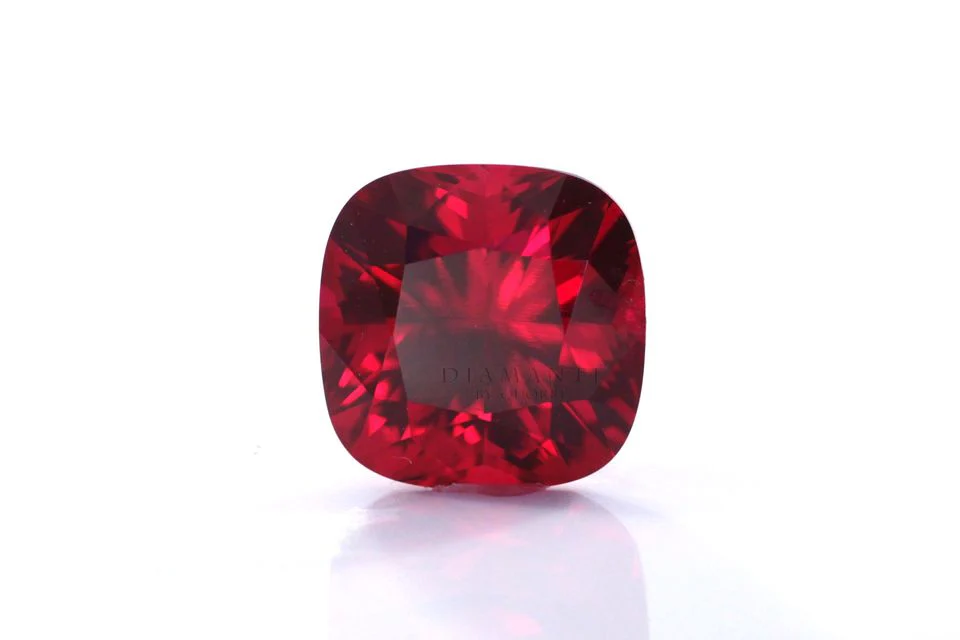 PureGEM® Lab Grown Ruby 3 Diamanti Gems By Quorri Created Cushion Ruby 5000x