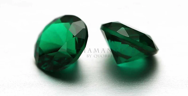 PureGEM® Lab Grown Emerald 4 Diamanti By Quorri Pure Created Emerald Columbian Zambian RND 800x