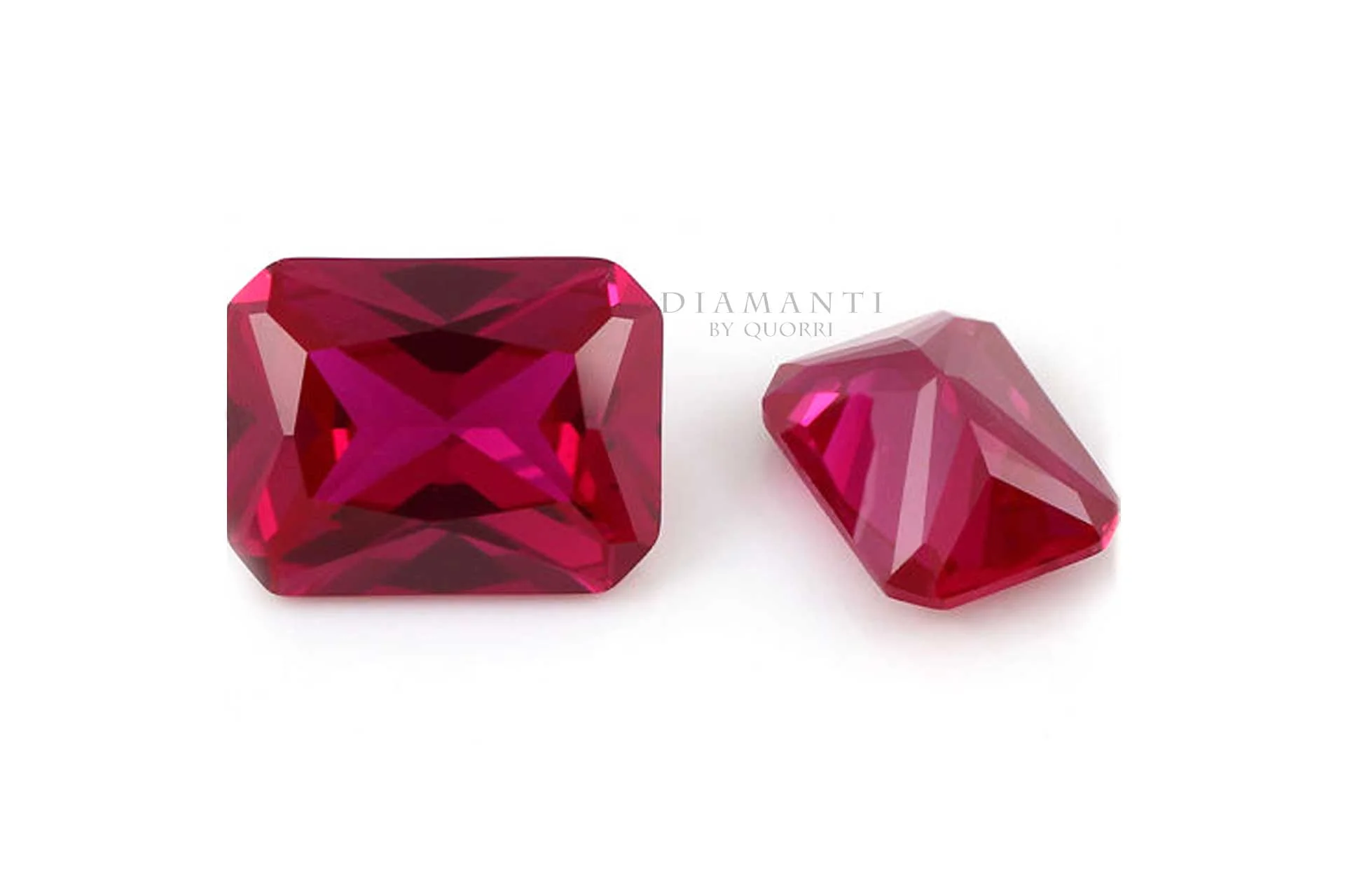 PureGEM® Lab Grown Ruby 5 Diamanti By Quorri Pure Created Ruby RadiantCut 5000x